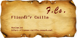 Fliszár Csilla névjegykártya